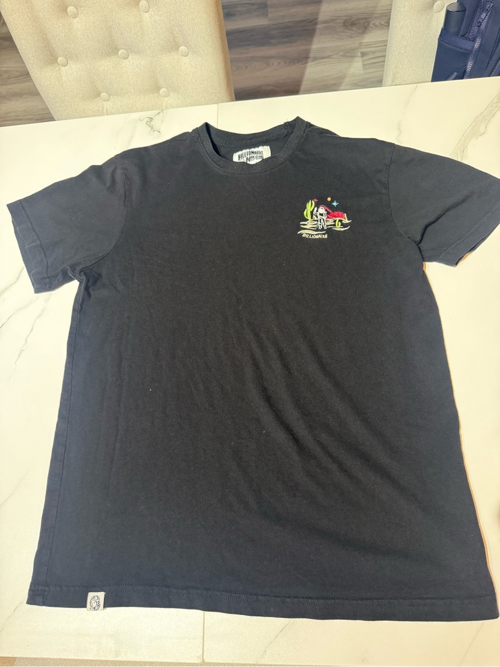 Billionaire Boys Club Black Short-Sleeve Tee with Multicolor Mini Chest Graphic